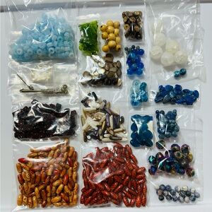 Arts & Crafts Beads Glass Wood Acrylic Czech Glass Lot of Assorted